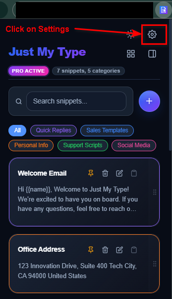 Open Settings